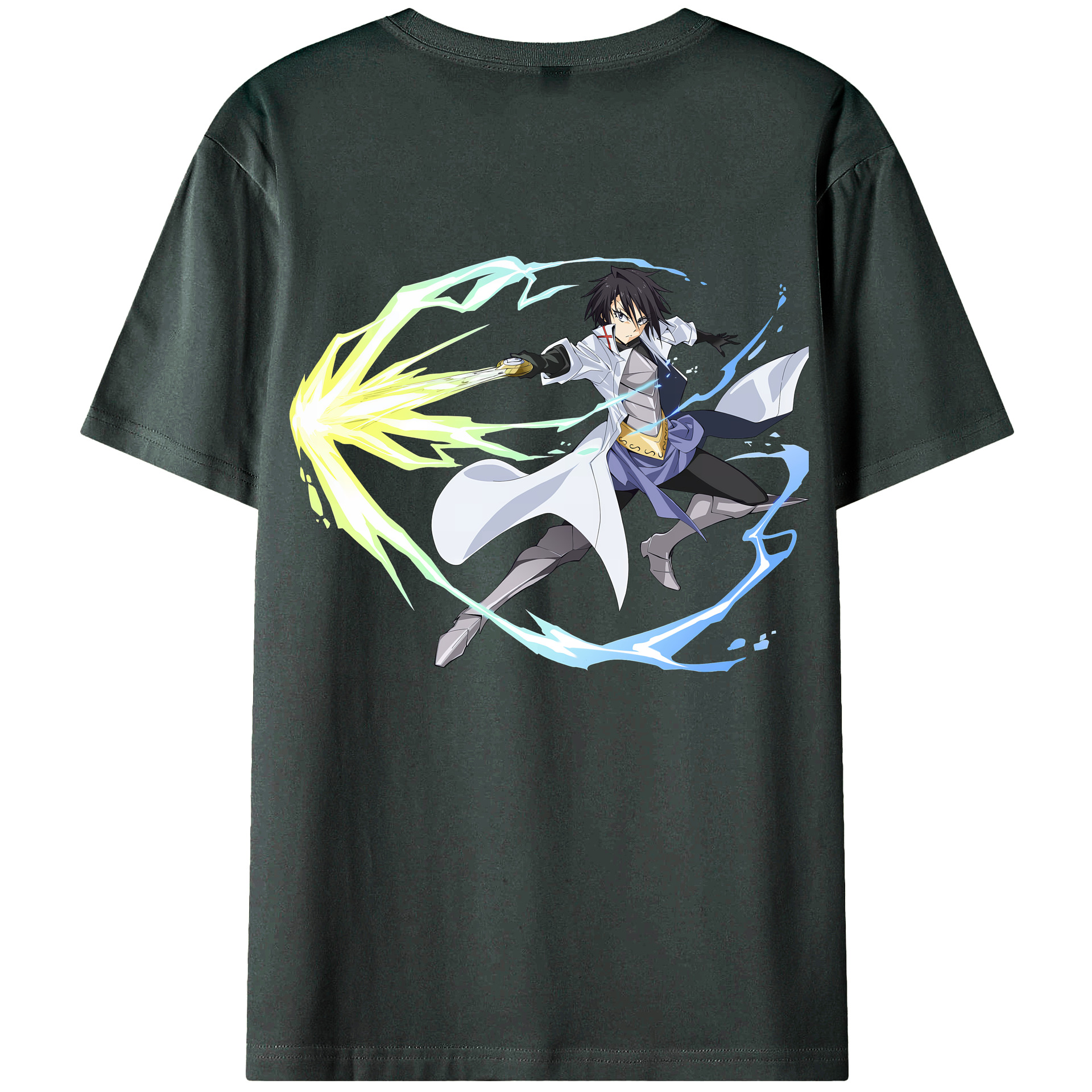 （画像用） 転スラ Regarding Reincarnated to Slime 綿100％ メンズ半袖Tシャツ（バックプリント） 通気性